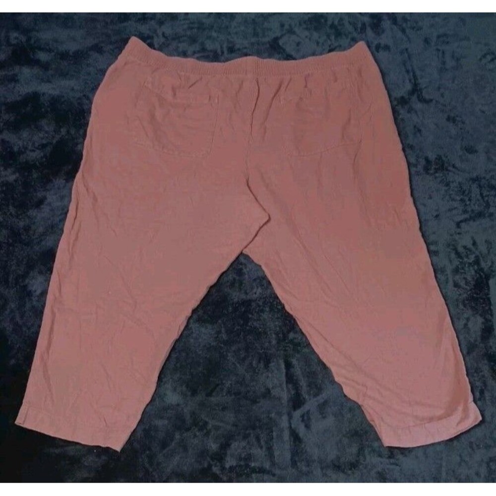 Old Navy Linen Blend High Rise Straight Comfort Waistband Pants 3X Brown Coastal - Picture 10 of 10